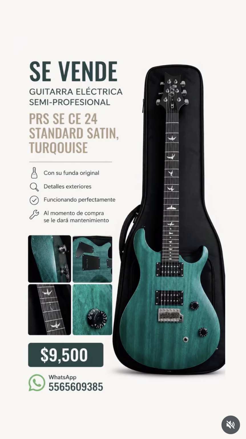 PRS (Paul Reed Smith) Guitarras electricas Usado en Huixquilucan por $9,500